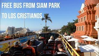 [4K] Siam Park free Bus from Siam Park  to Los Cristianos Route 3 - Tenerife
