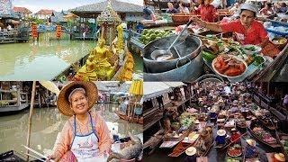 Тайланд Плавучий рынок - аутентичный способ тайской торговли. Из серии видео про Тайланд